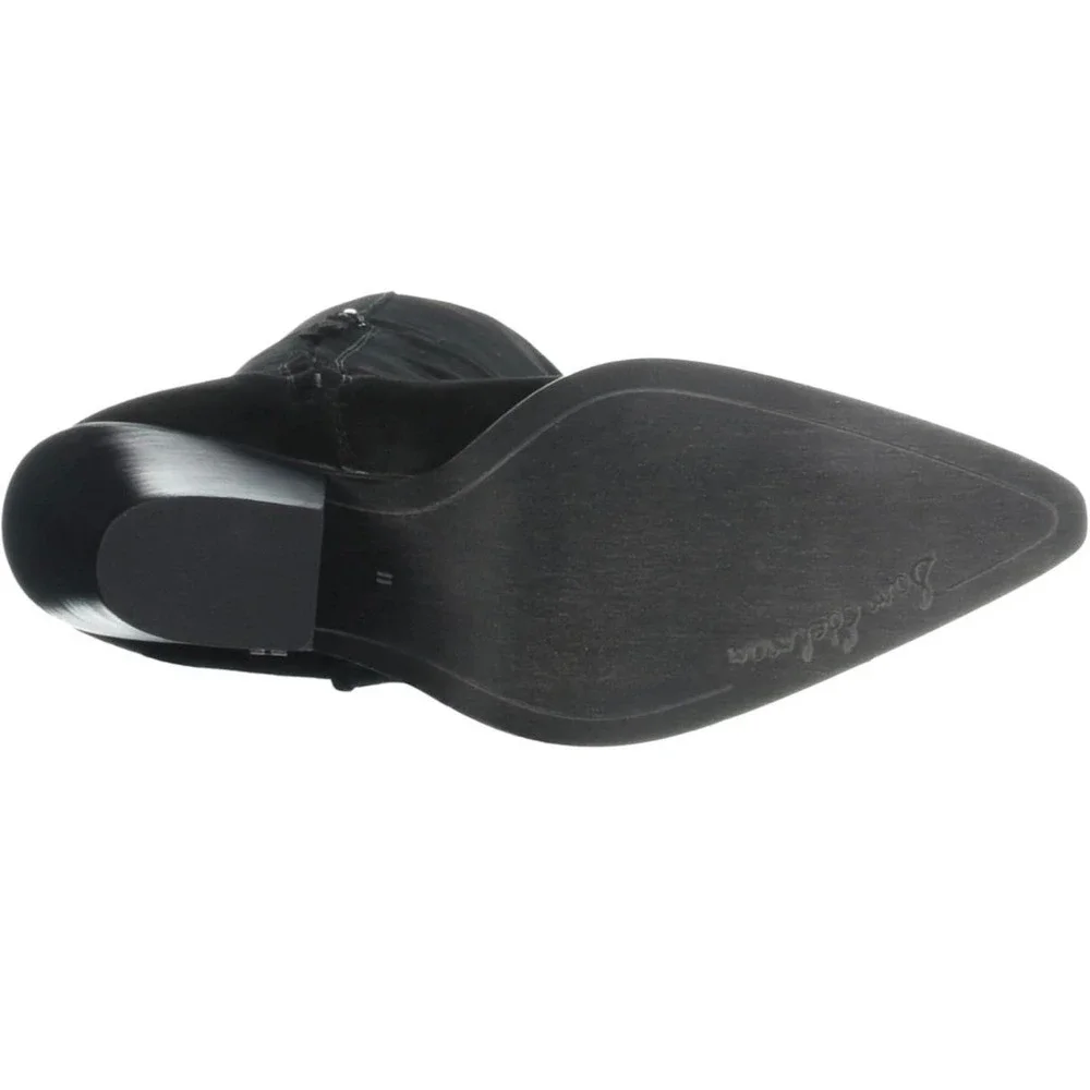 Sam Edelman Julee Black Suede Over Knee Pointed Toe Block Heel‎ Boots Womens 6